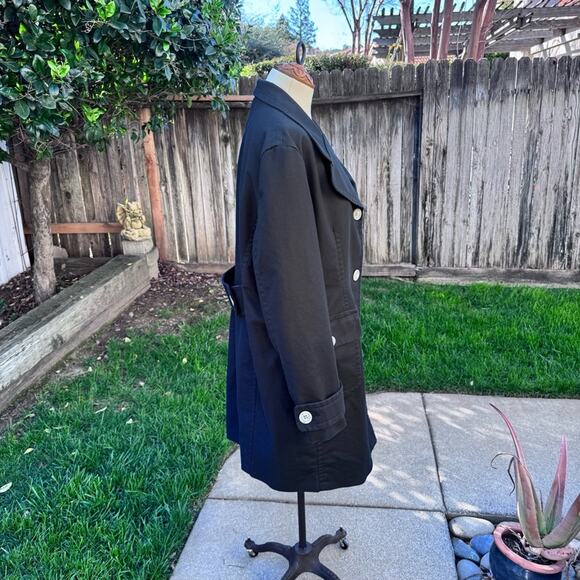 Merona Black Button Front Overcoat Jacket Lined Button Pockets & Back Women's XL - Picture 4 of 9